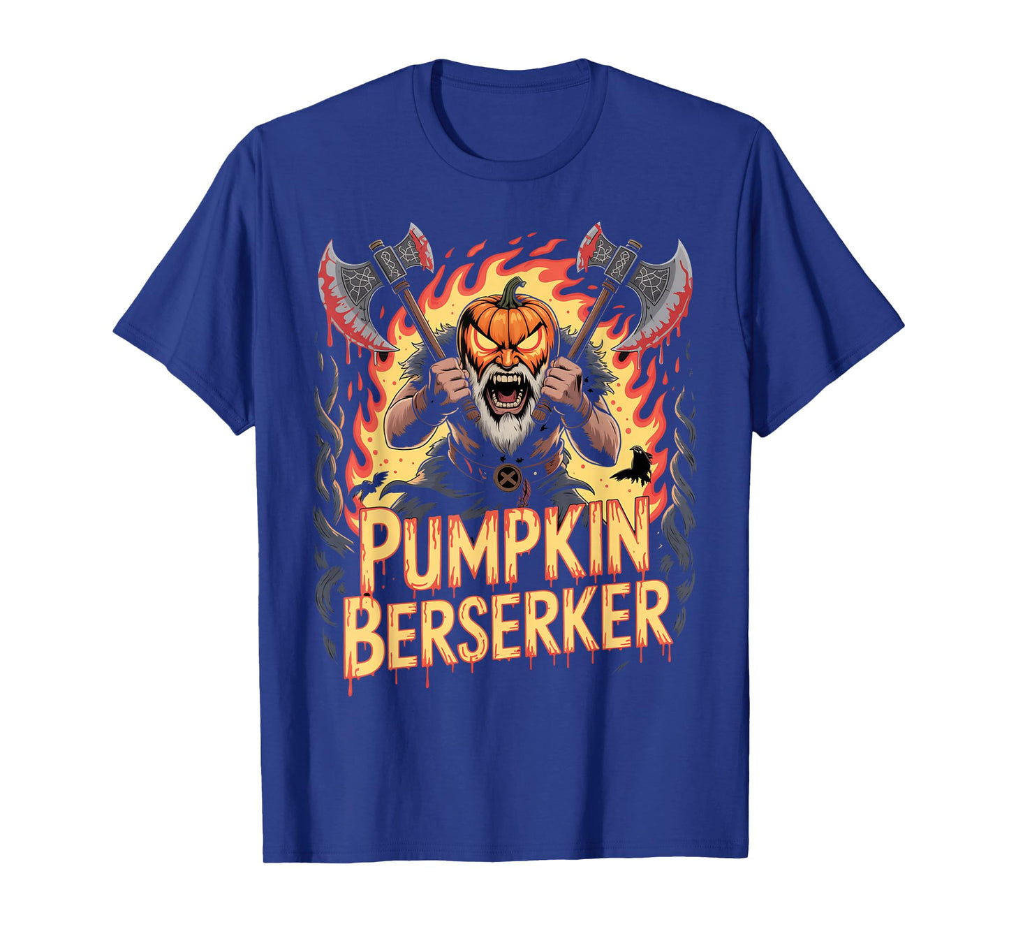 Halloween Pumpkin Berserker Viking T-Shirt