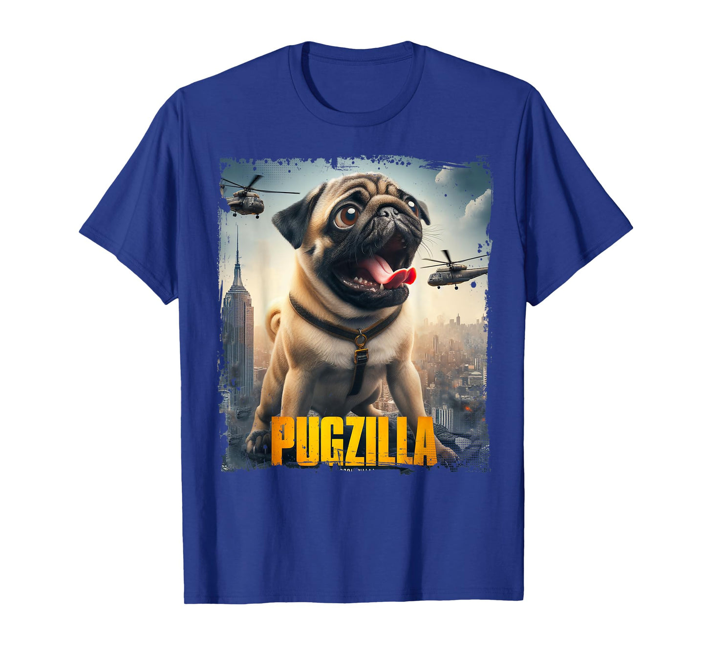 Pugzilla Funny Pug For Dog Lovers Funny Lovely Pug Parody T-Shirt