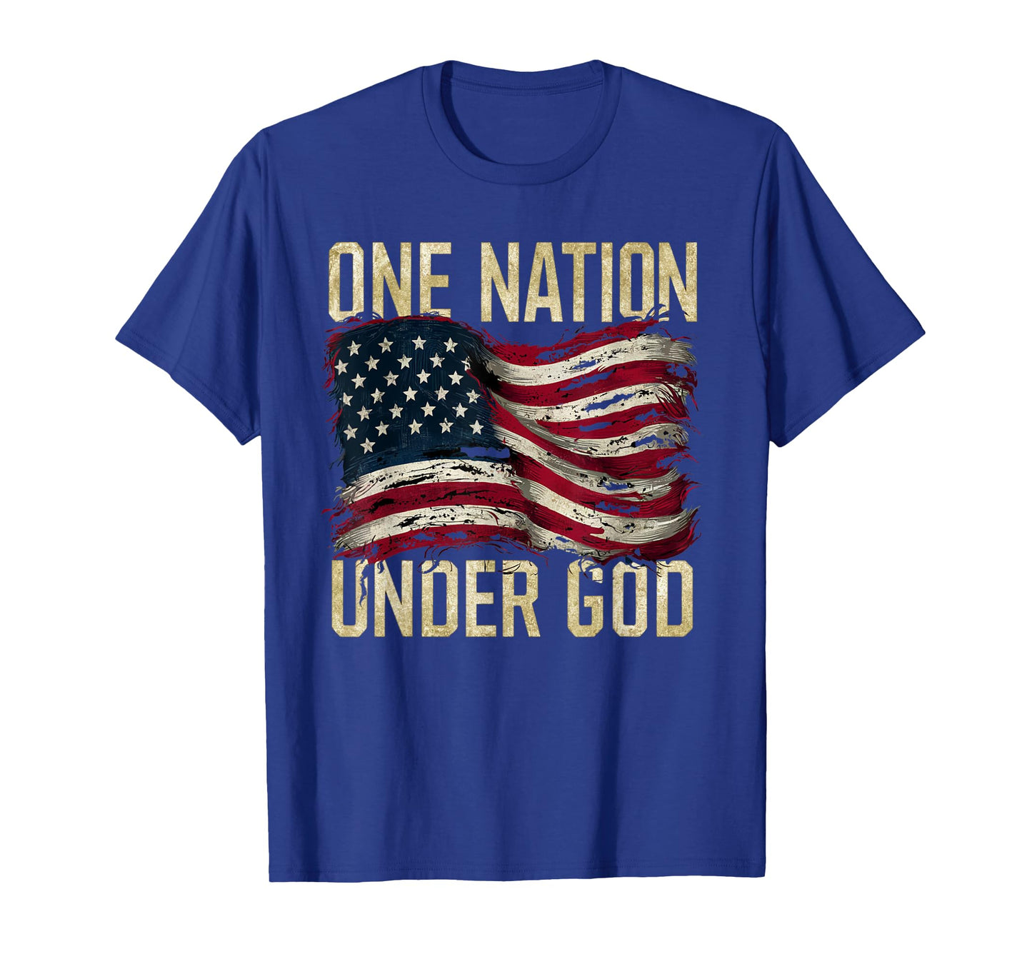 Patriotic One Nation Under God American Flag Design T-Shirt for Women Men