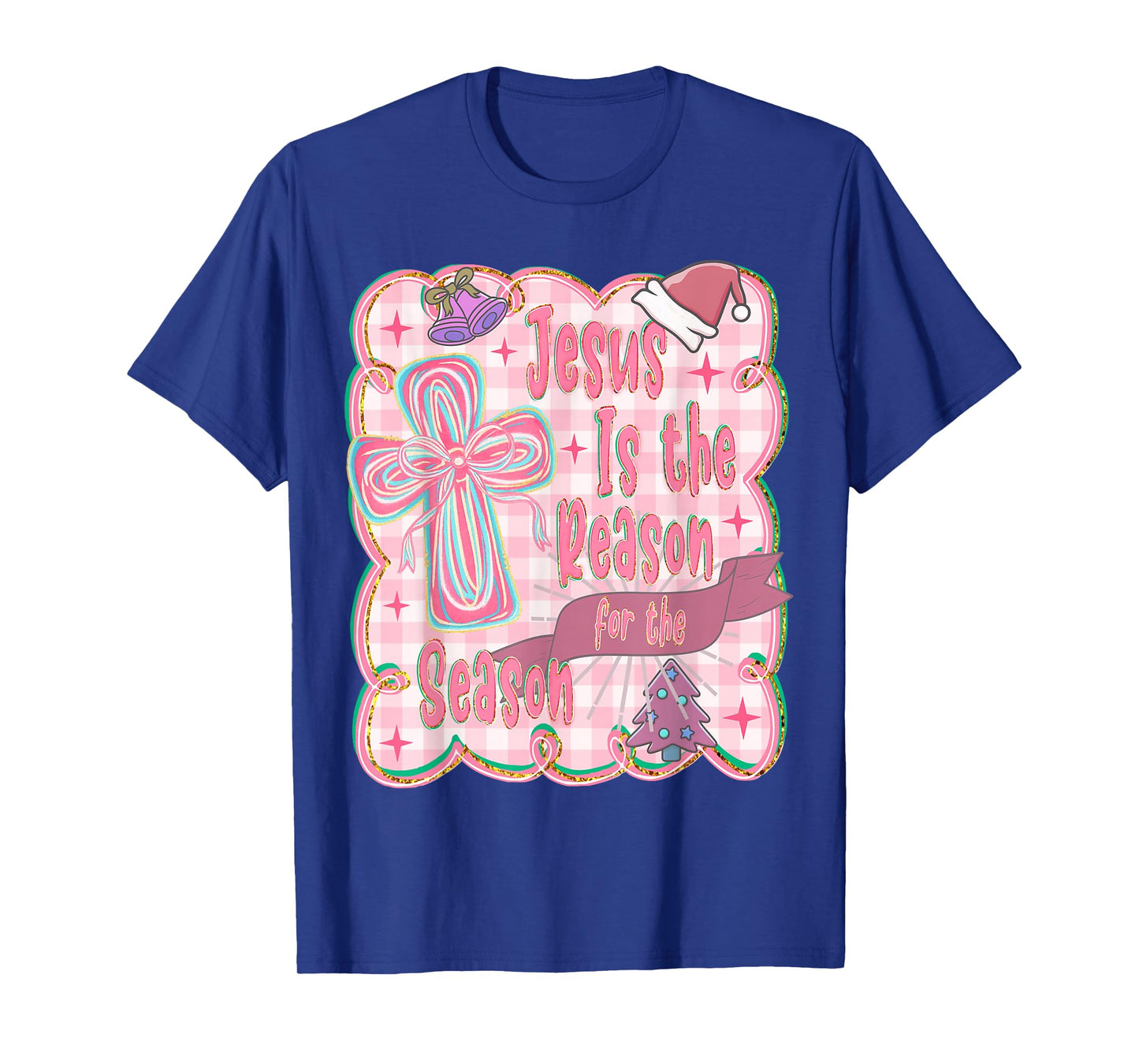 Christ Jesus is The Reason for The Season Xmas Coquette Bow T-Shirt