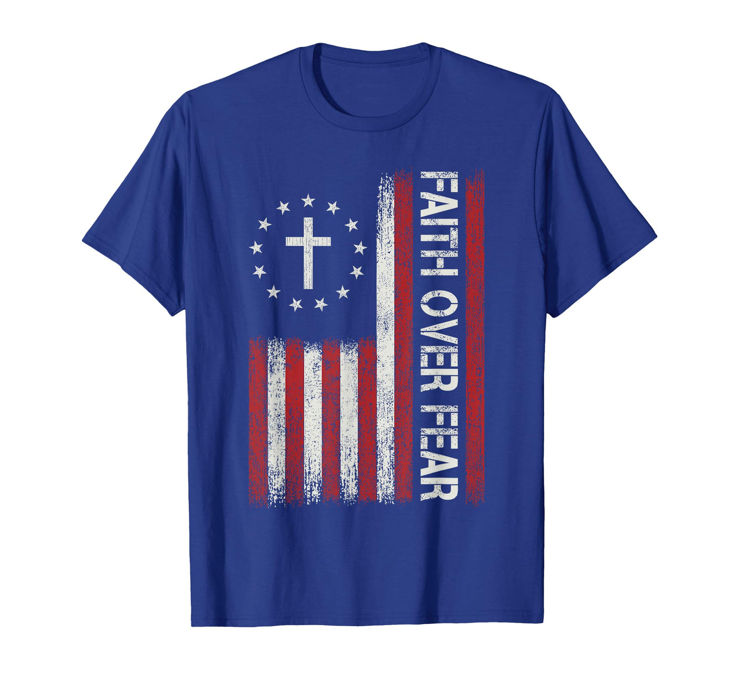 Faith Over Fear God Jesus Christian Bible Cross Religious T-Shirt