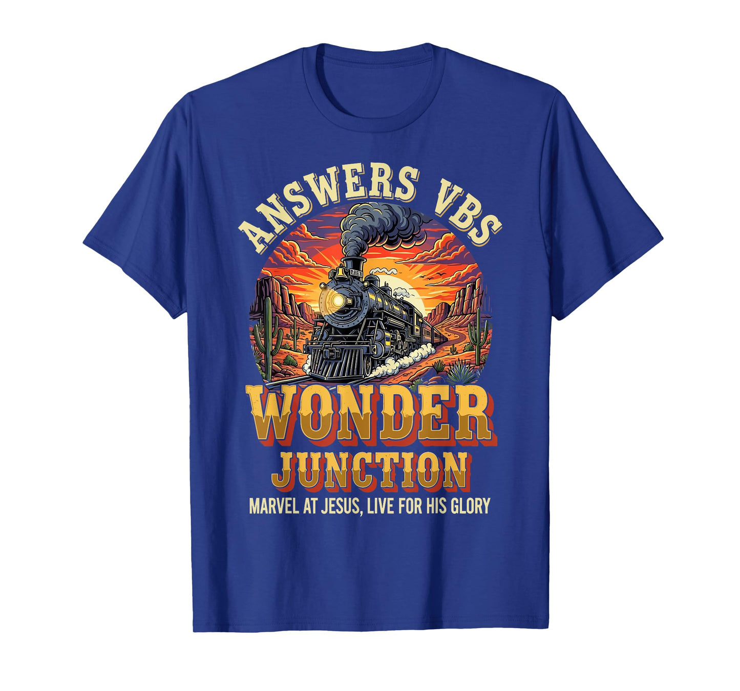 Christian Camp VBS 2025 Wonder His Glory Junction Train T-Shirt