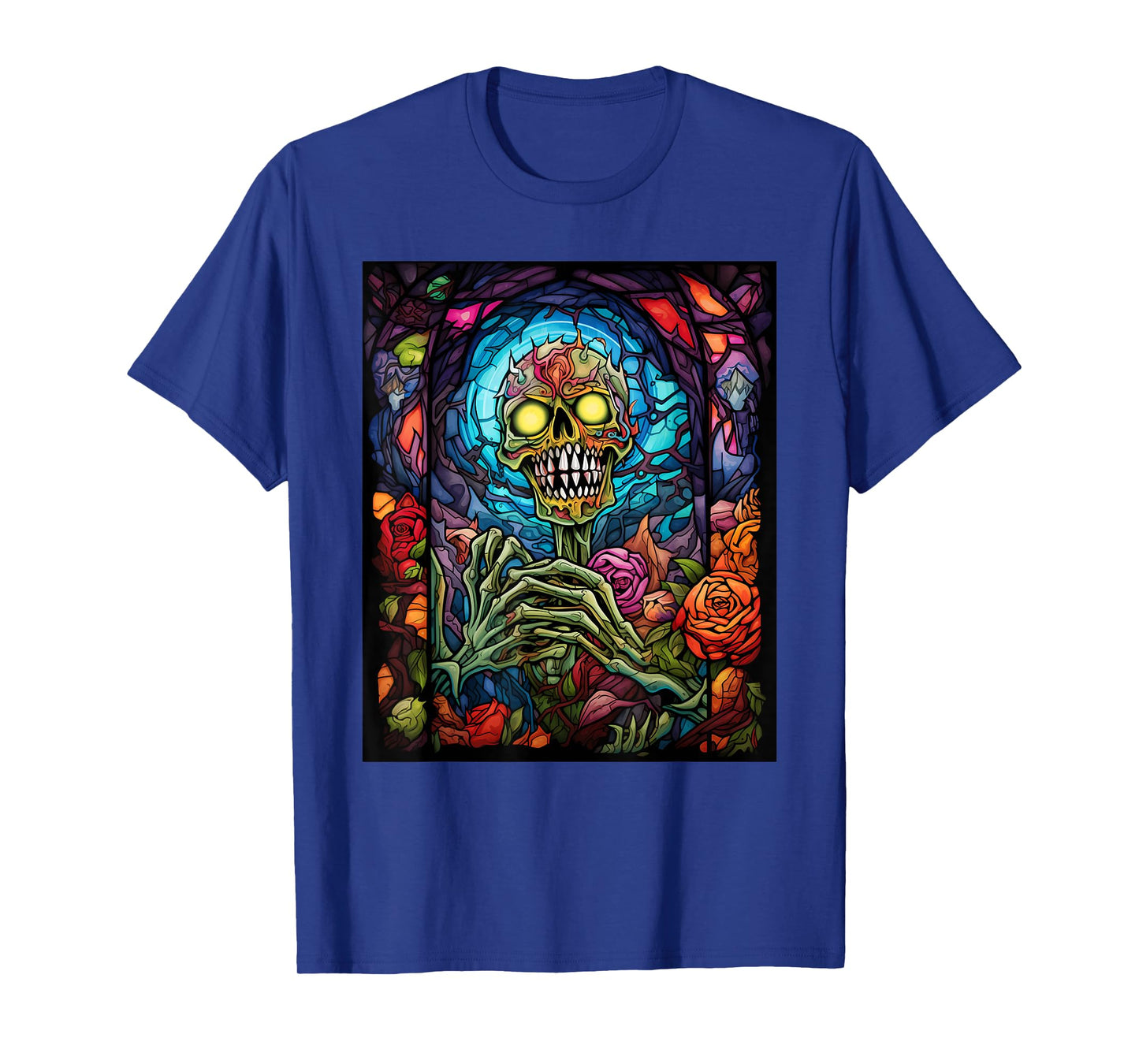 Stained Glass Style Zombie Halloween T-Shirt