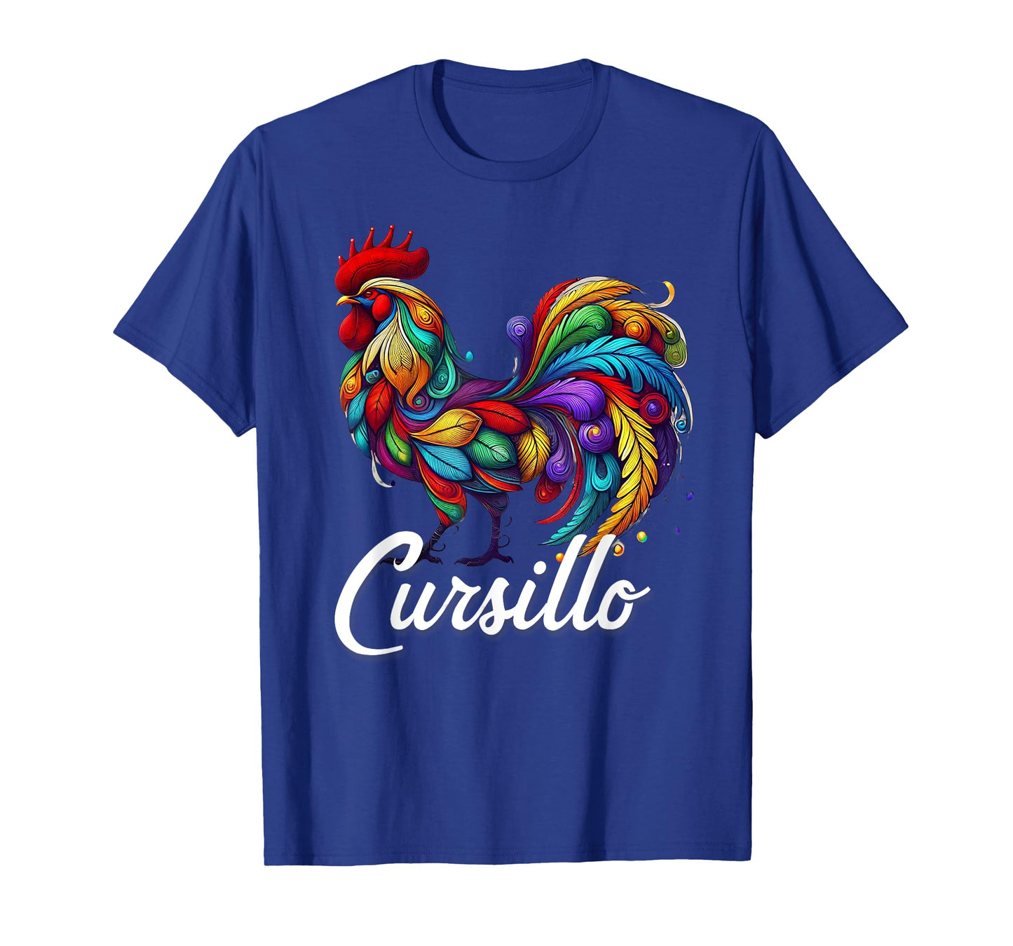 DeColores Cursillo Rainbow Rooster Catholic T-Shirt
