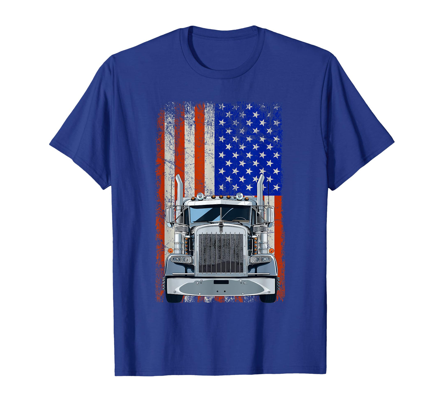 US American Flag Semi Truck Driver T-Shirt