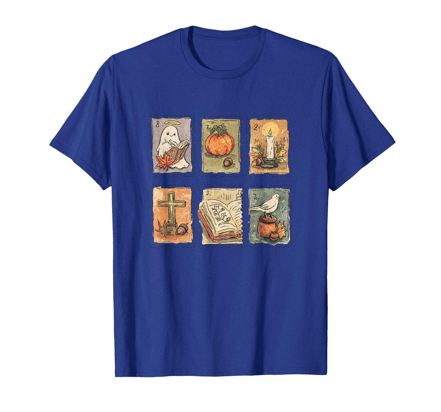 Christian Halloween Retro Stamps Faith Themed Vintage Fall T-Shirt