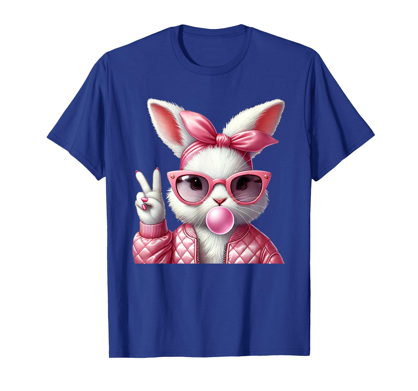 Cute Bunny Rabbit Glasses Bubblegum Easter Pastel T-Shirt