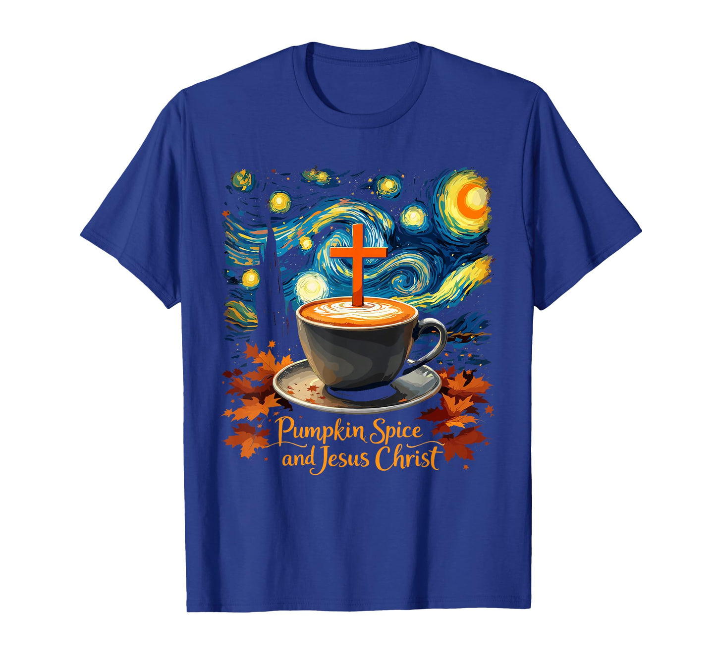 Pumpkin Spice and Jesus Christ Autumn Faith Art T-Shirt