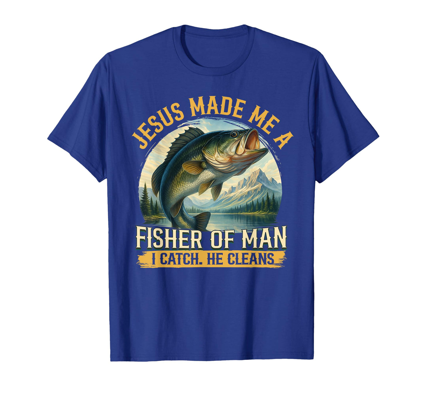 Jesus Made Me A Fisher of Men Vintage Christian Fisherman T-Shirt
