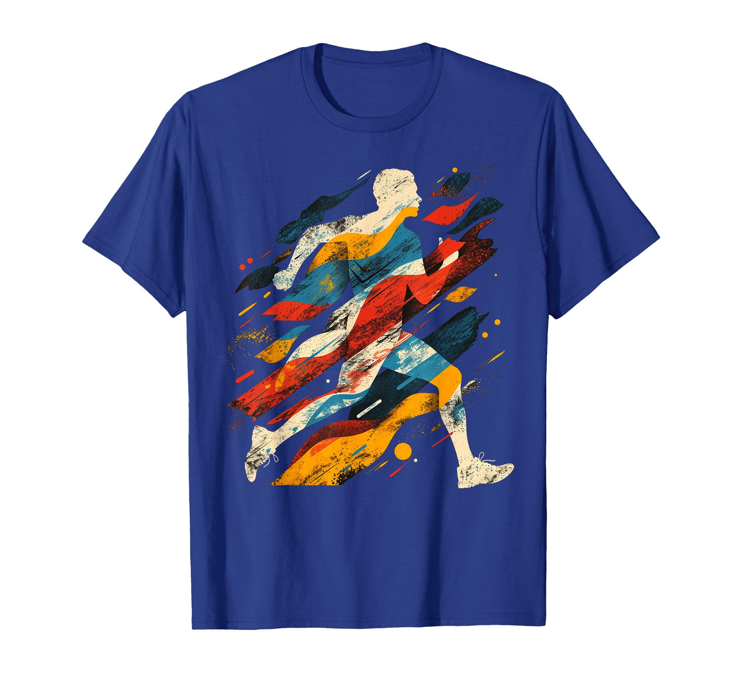 Artsy Cross country runner on Abstract Art Running T-Shirt