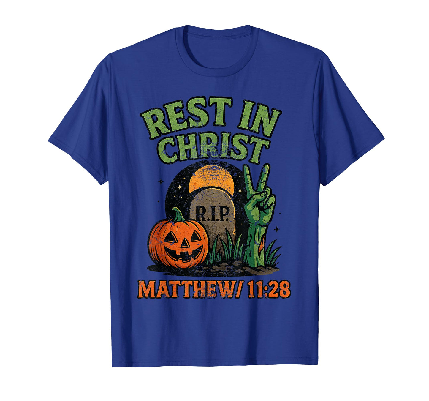 Rest in Christ Matthew 11:28 Christian Vintage Halloween T-Shirt