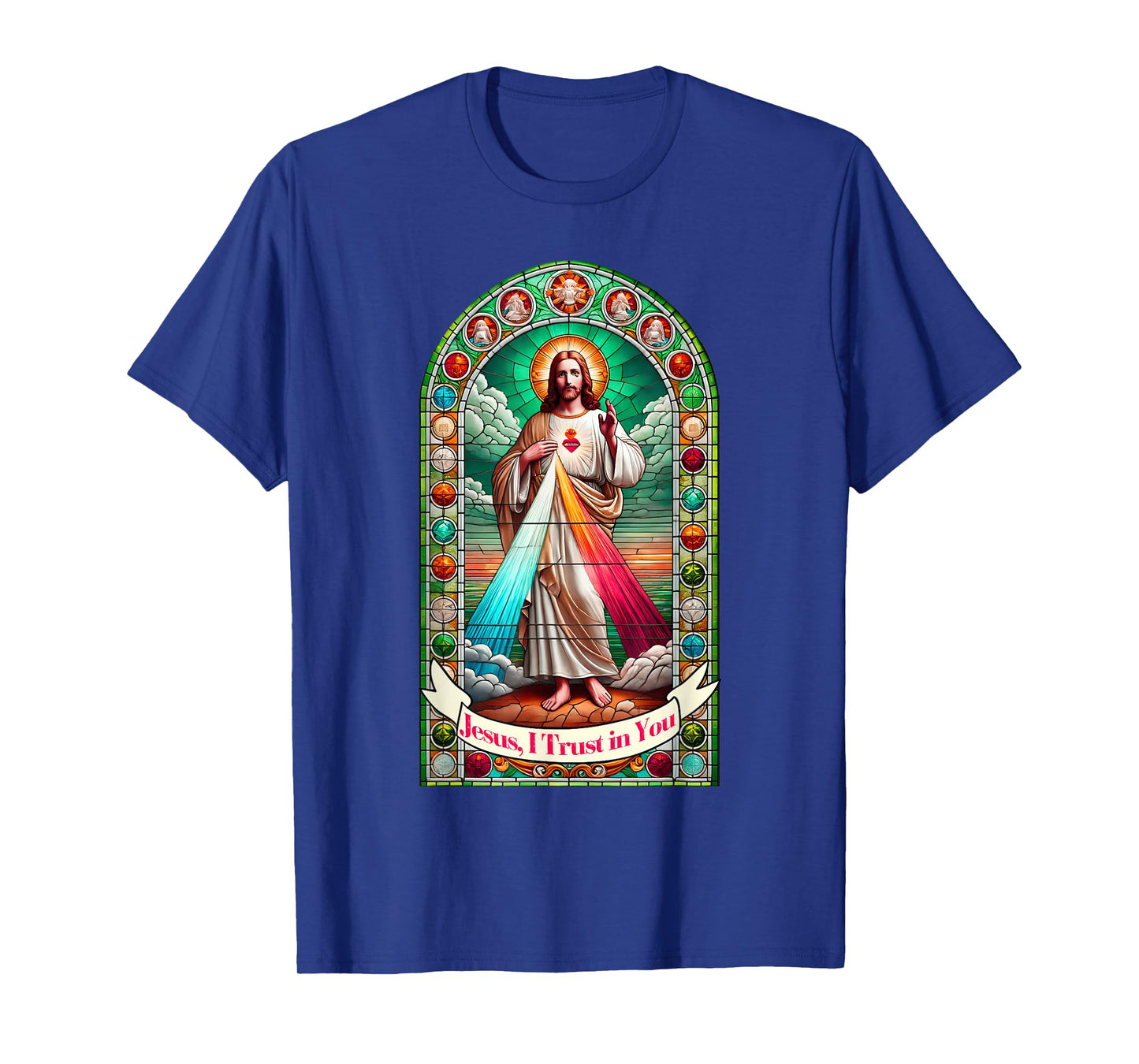 Jesus I Trust In You Faith Divine Mercy Graphic Catholic T-Shirt