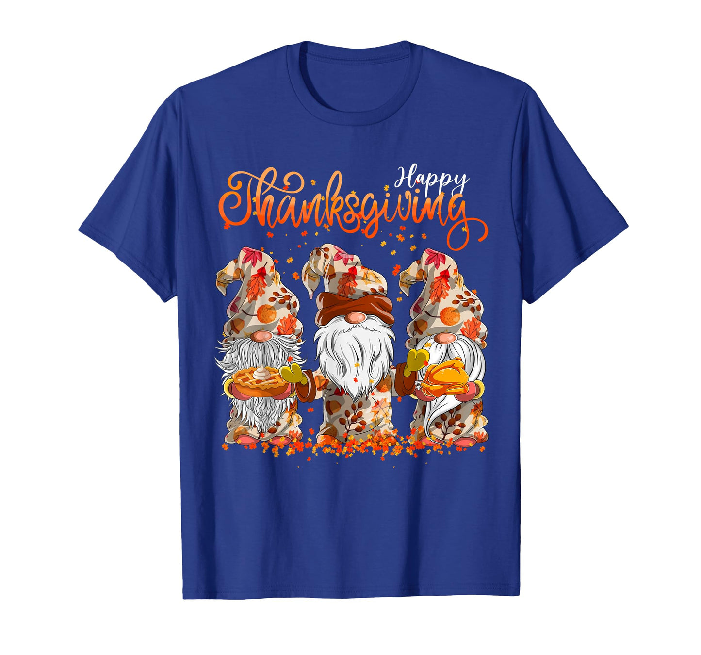 Happy Thanksgiving Gnomes Autumn Leaves T-Shirt