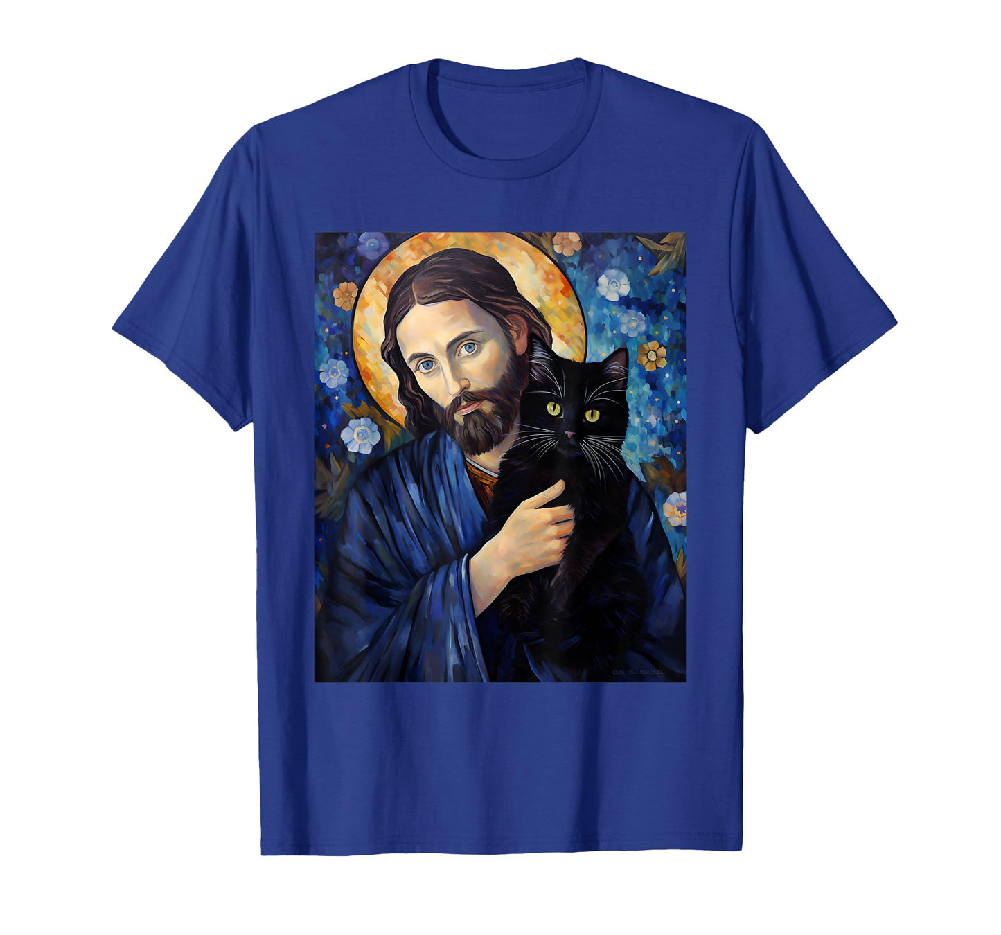 Black Cat Jesus Shirts For Men Womens Funny Christian T-Shirt