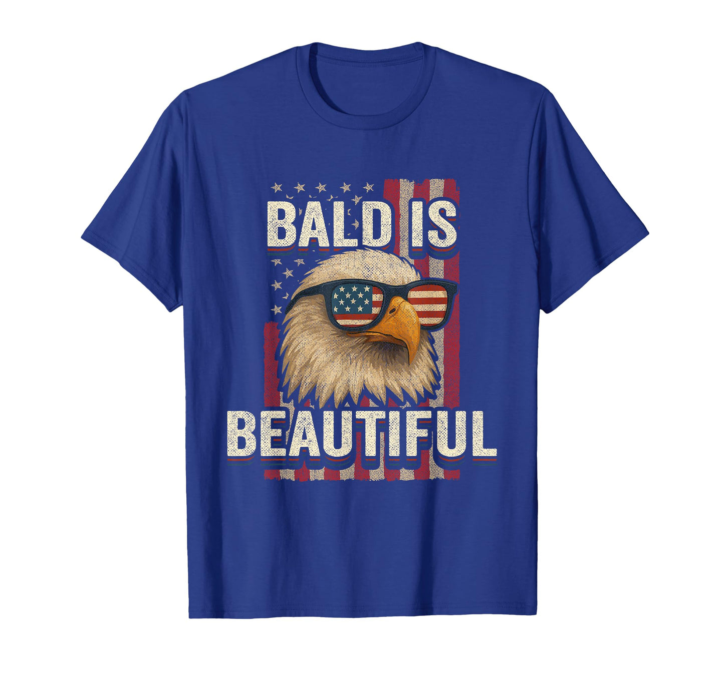 4th of July USA American Flag Eagle - Bald is Beautiful T-Shirt