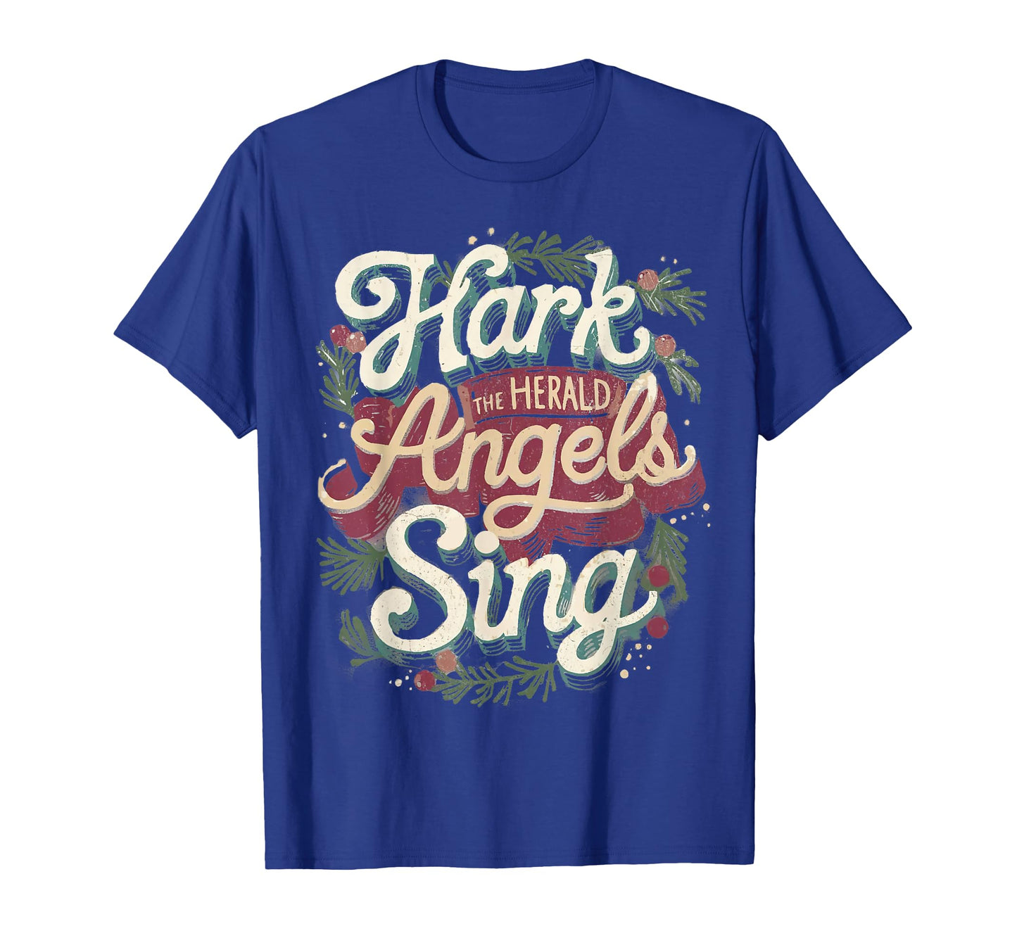 Retro Hark the Heralds Angels Sing Christian Christmas Tee T-Shirt