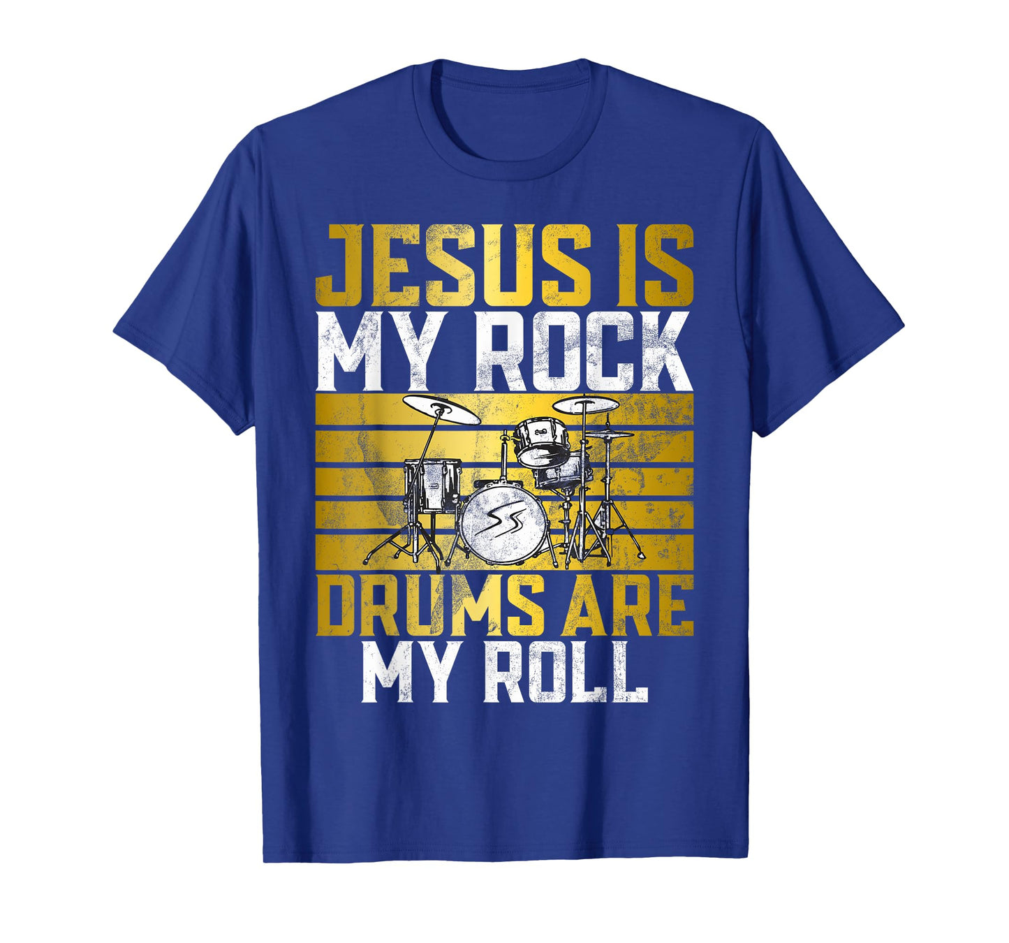 Jesus Is My Rock Drums Are My Roll Christian Drummer Jesus T-Shirt