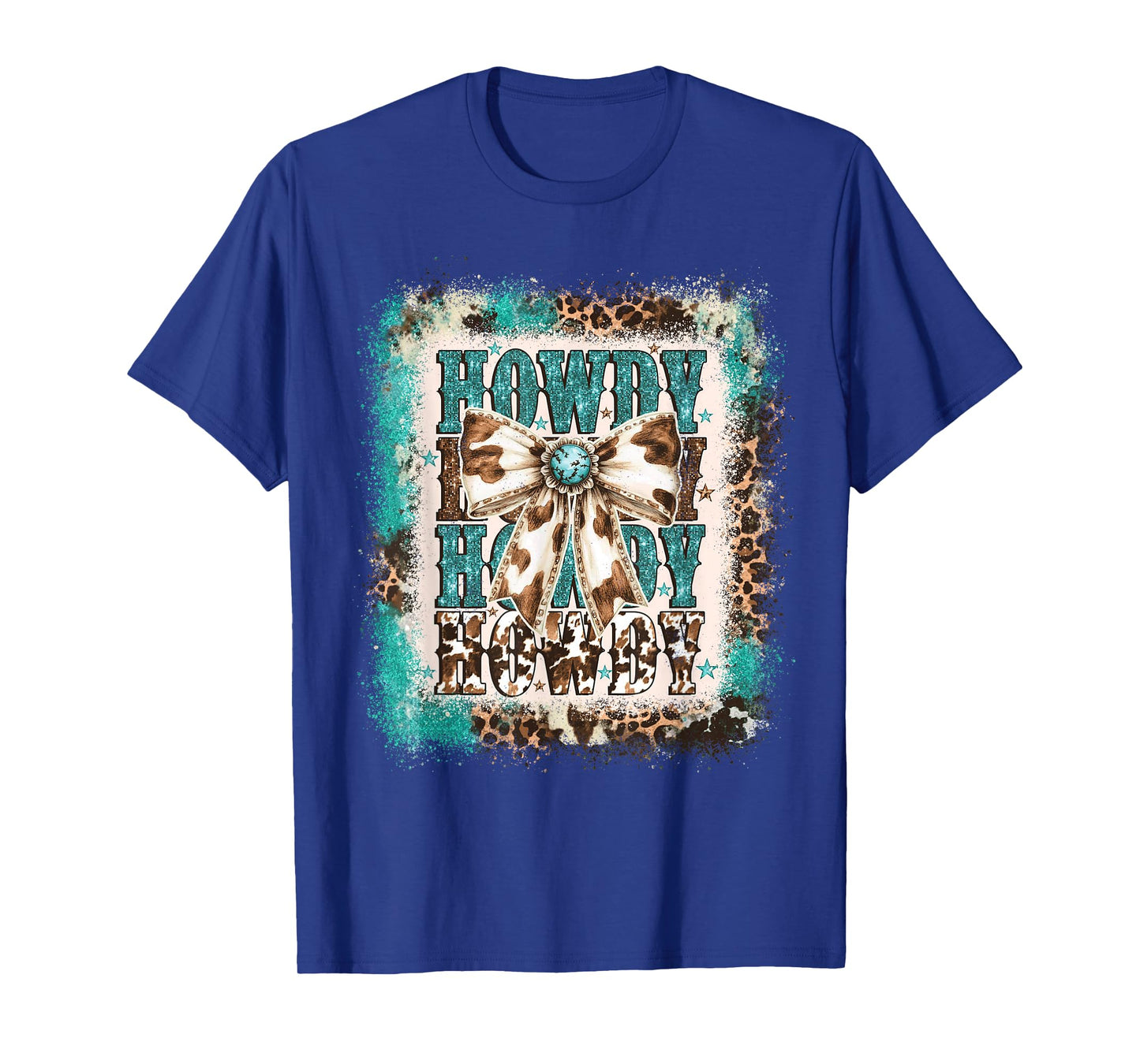 Western Coquette Howdy shirt Turquoise Cowhide, Western Mama T-Shirt