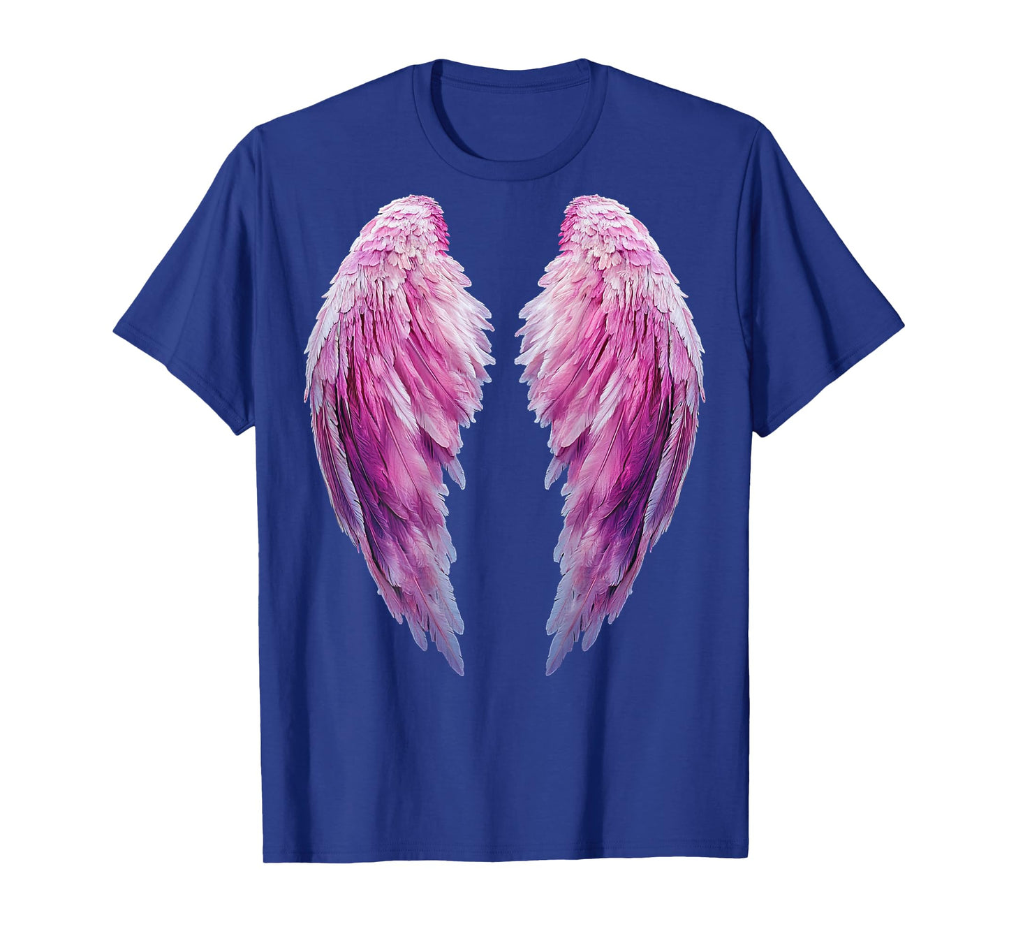 Pink Graphic Angel Wings On The Back Of A T-Shirt