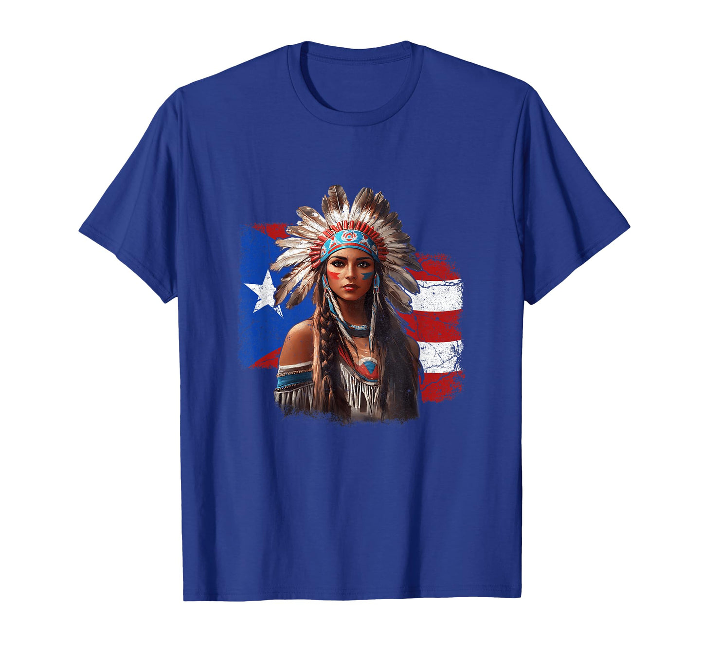 Taino Woman Puerto Rican Flag Indigenous Caribbean Women T-Shirt