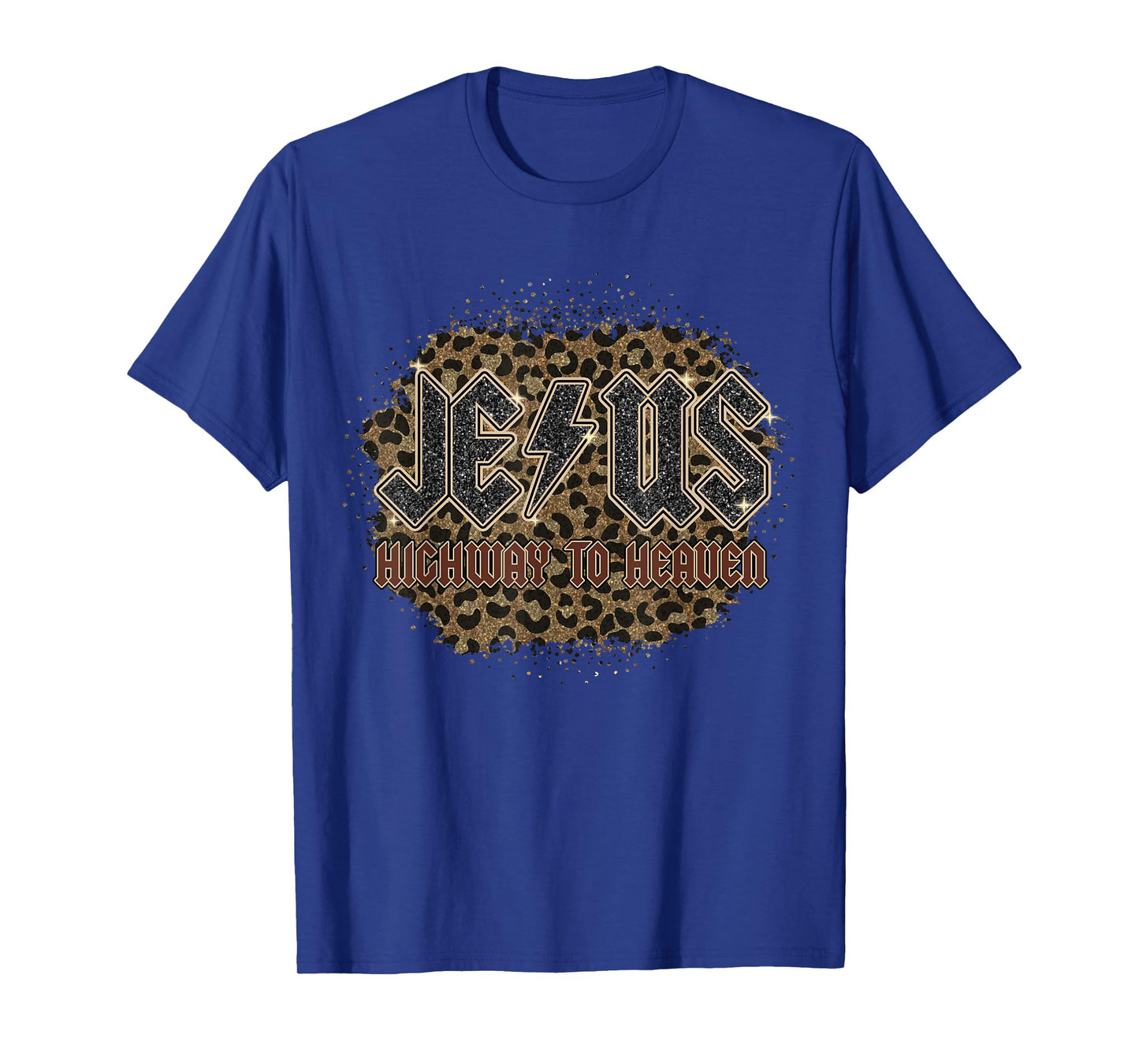 Bleached Leopard Jesus Highway To Heaven, Christian Apparel T-Shirt