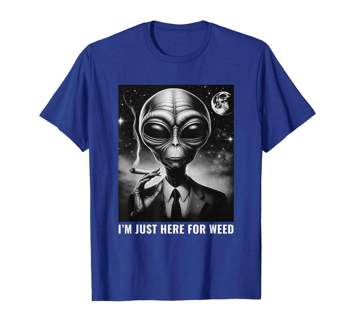 Weed Stoner Funny Alien 420 Joint Marijuana Cannabis T-Shirt