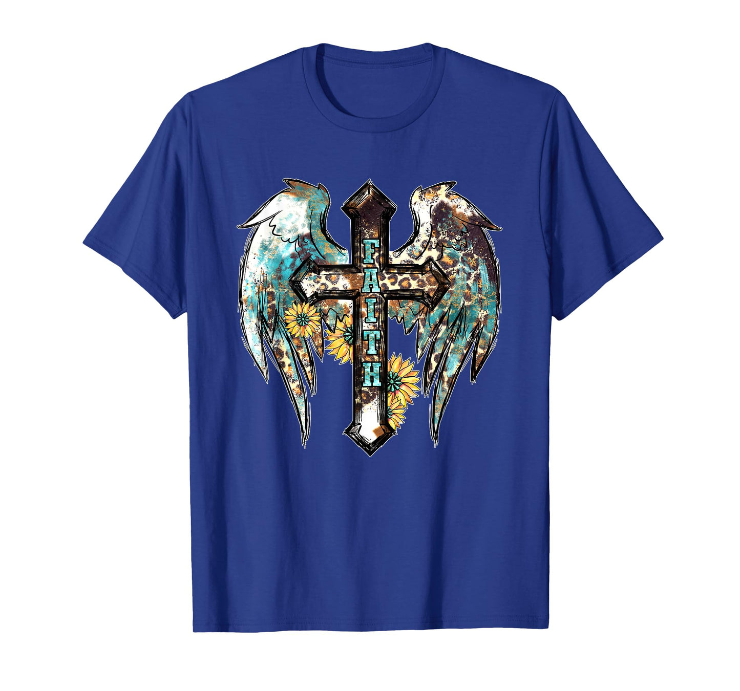 Christian Western Cross With Sunflower Decor For Women Faith T-Shirt