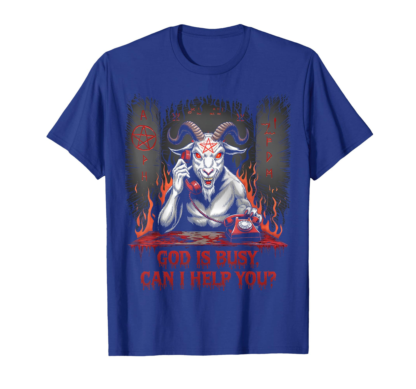 Satanic Goat Office Demon Occult Funny Sarcastic T-Shirt
