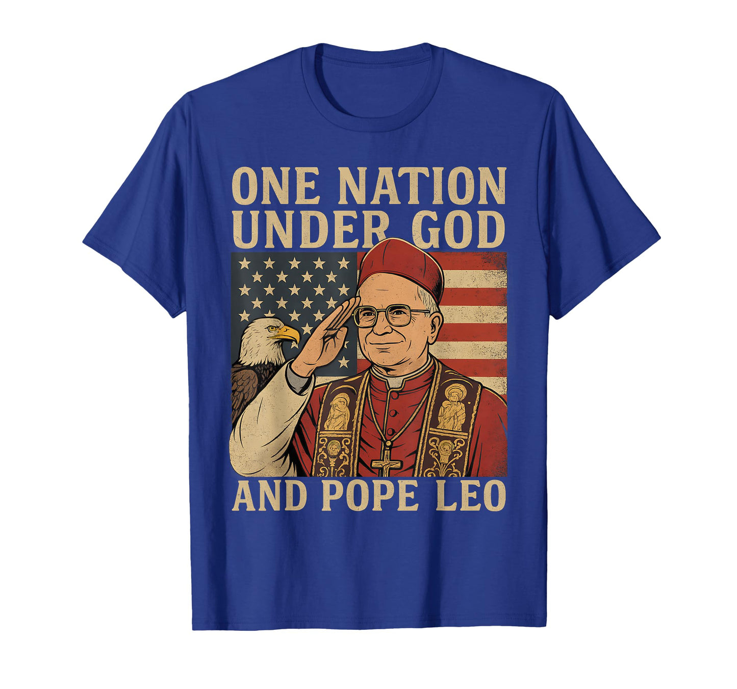 One Nation Under God And Pope Leo USA Patriotic July 4th T-Shirt