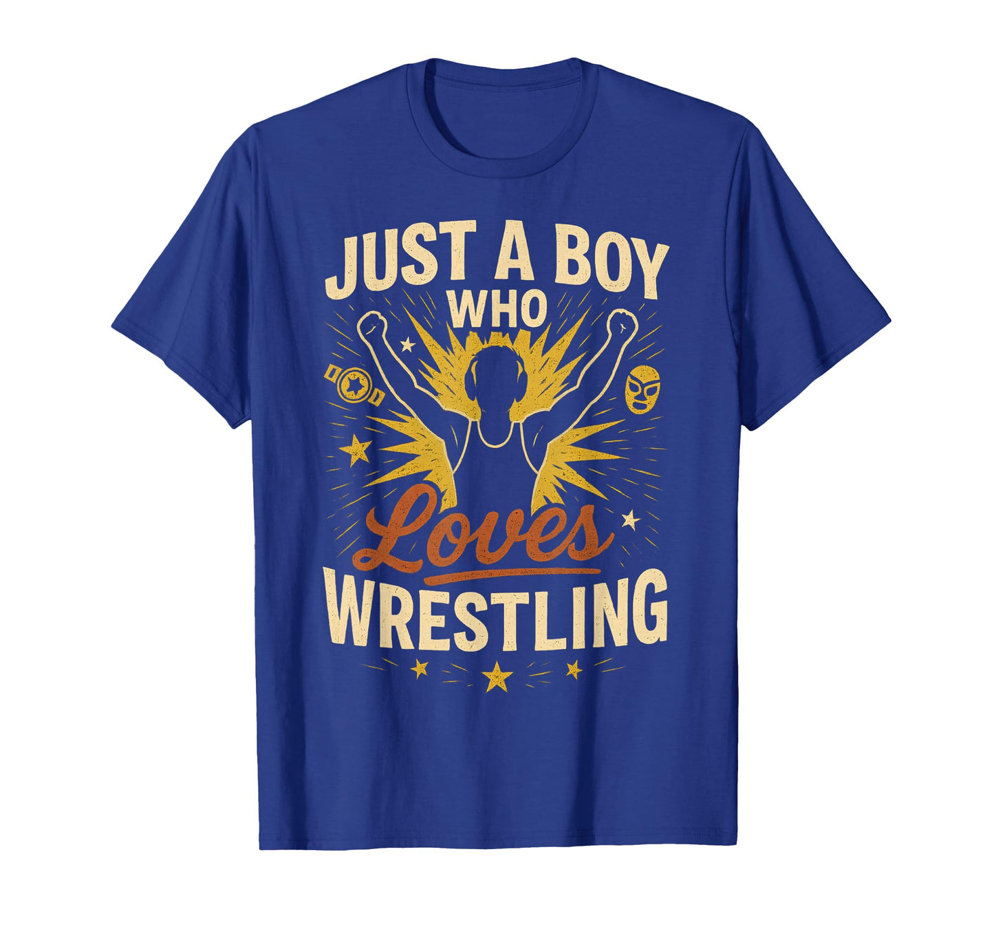 Retro Just A Boy Who Loves Wrestling Wrestler Boy T-Shirt