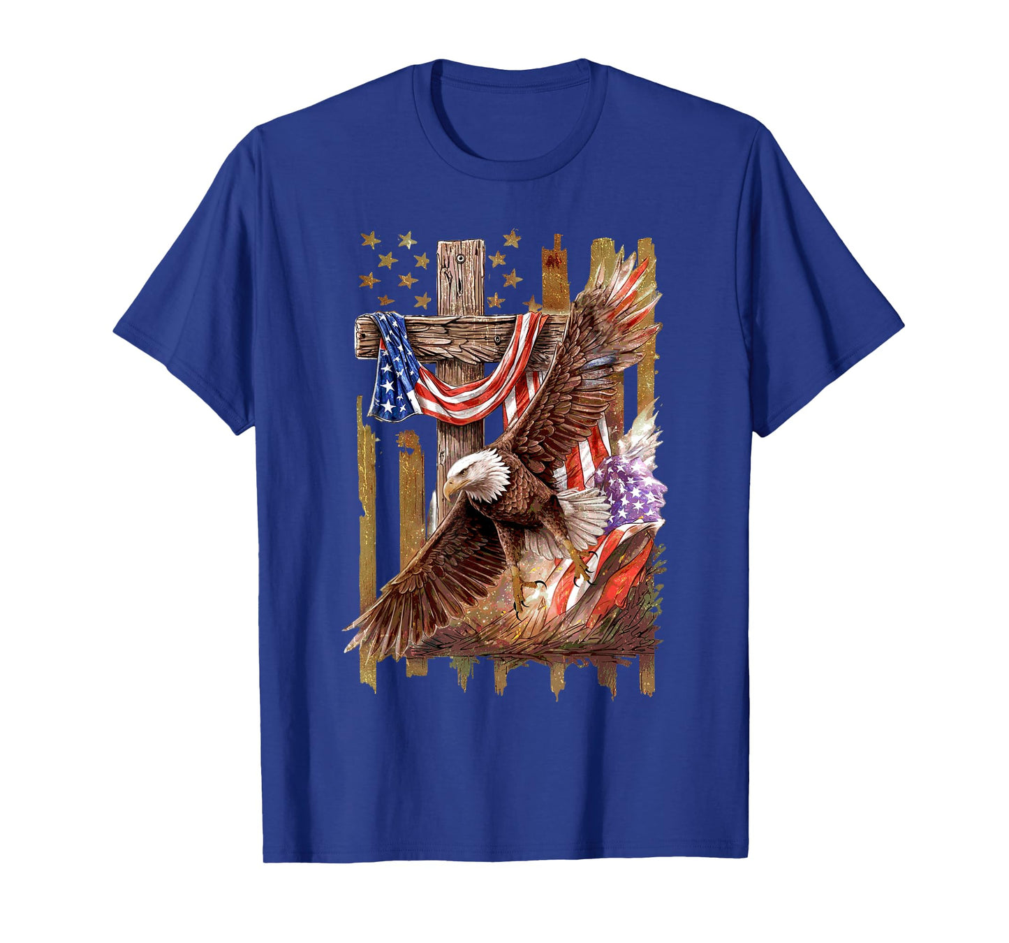 Cross Christian Eagle Jesus Christian Cross Faith US Flag T-Shirt
