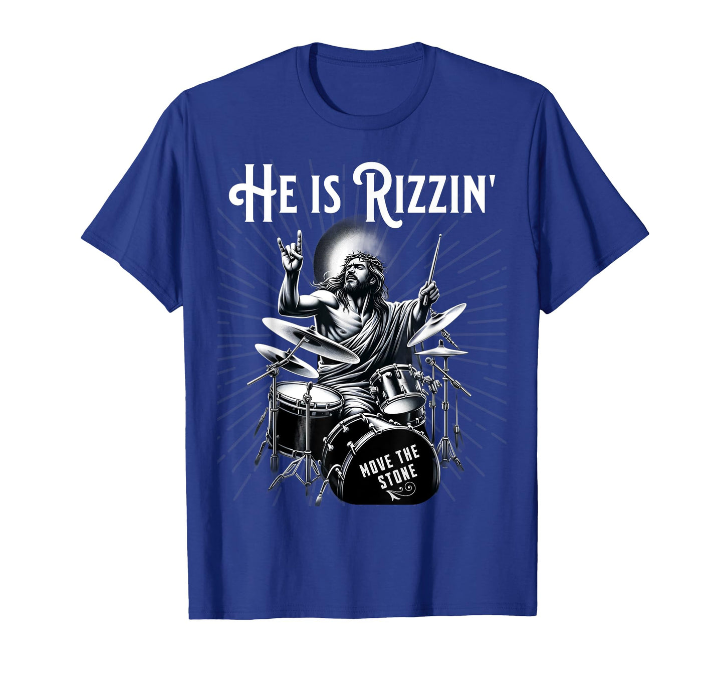 Percussion Drum Funny Rizz He is Rizzin Jesus Drumming T-Shirt