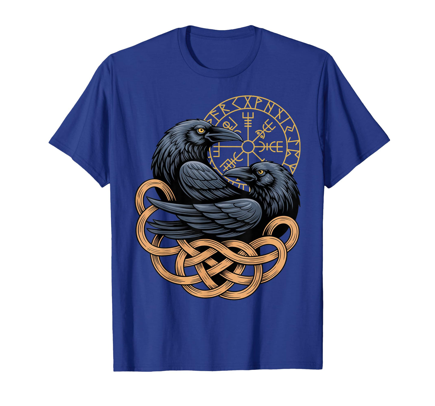 Norse Knotwork Huginn Muninn Celtic Viking Compass Vegvisir T-Shirt