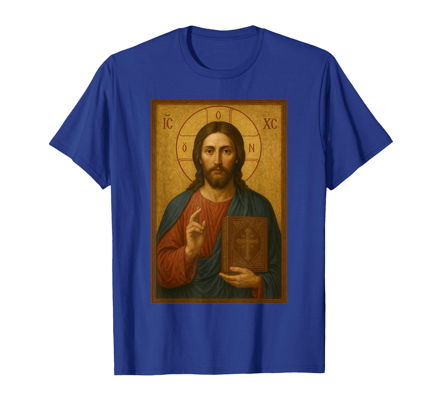 Jesus Christ with The Holy Bible Icon - Orthodox Icon T-Shirt