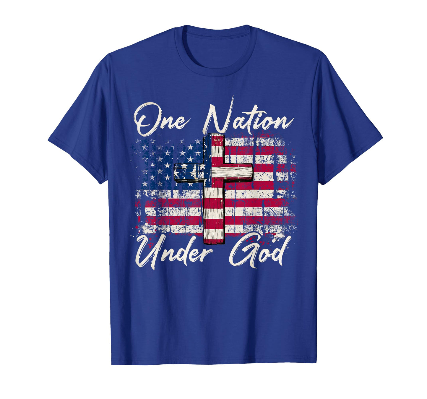 Vintage Flag One Nation Under God 4th of July Patriotic T-Shirt