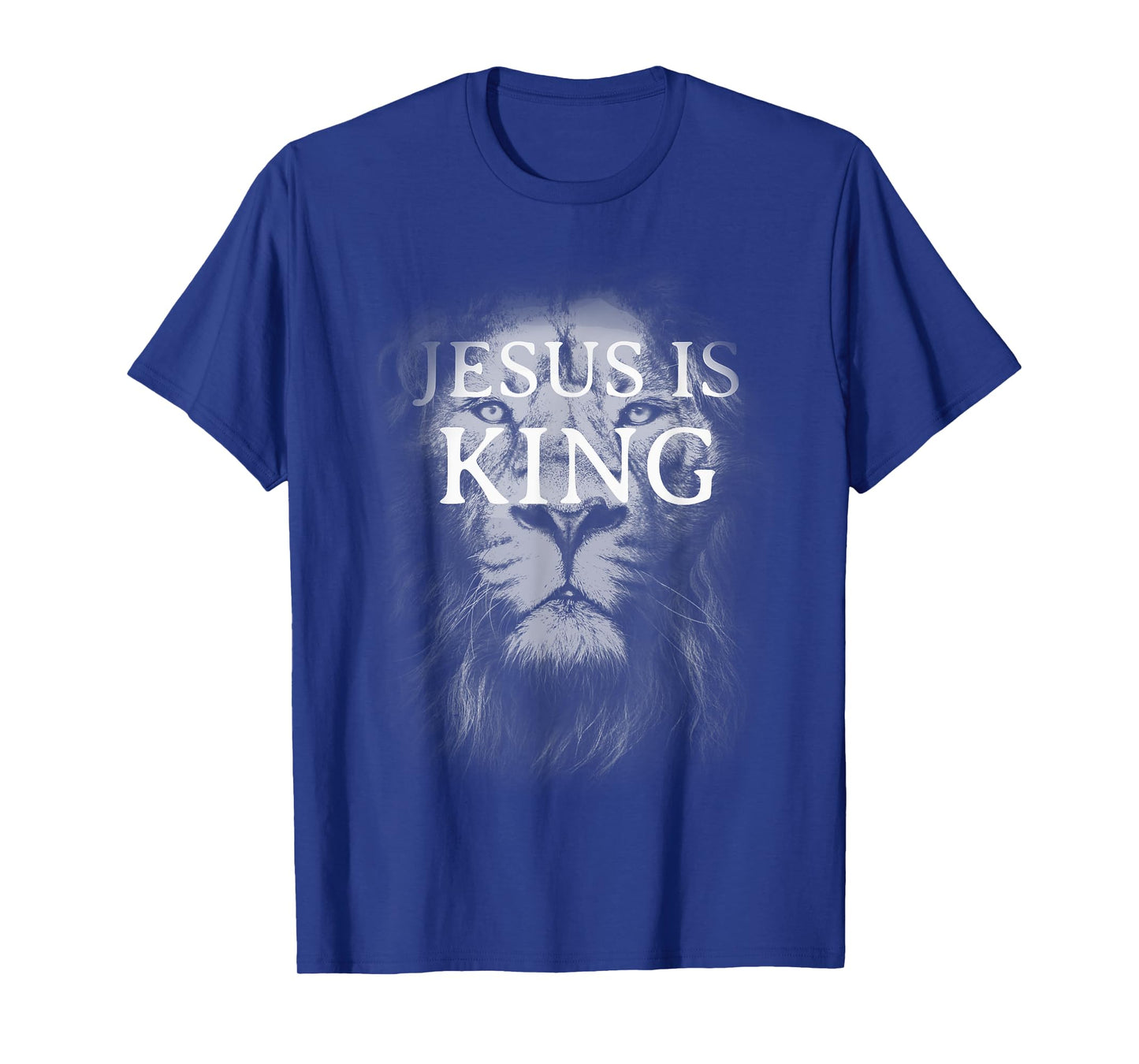 Christian Jesus is King Lion Design Faded Distressed Vintage T-Shirt