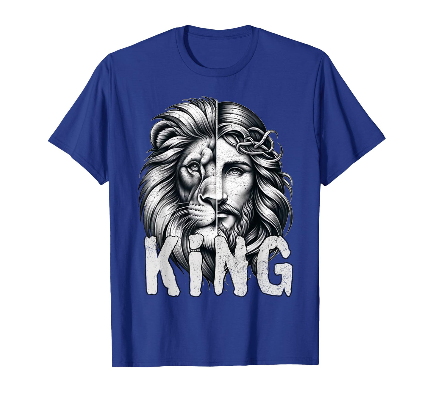 Lion and Jesus King Christian Faith Design T-Shirt