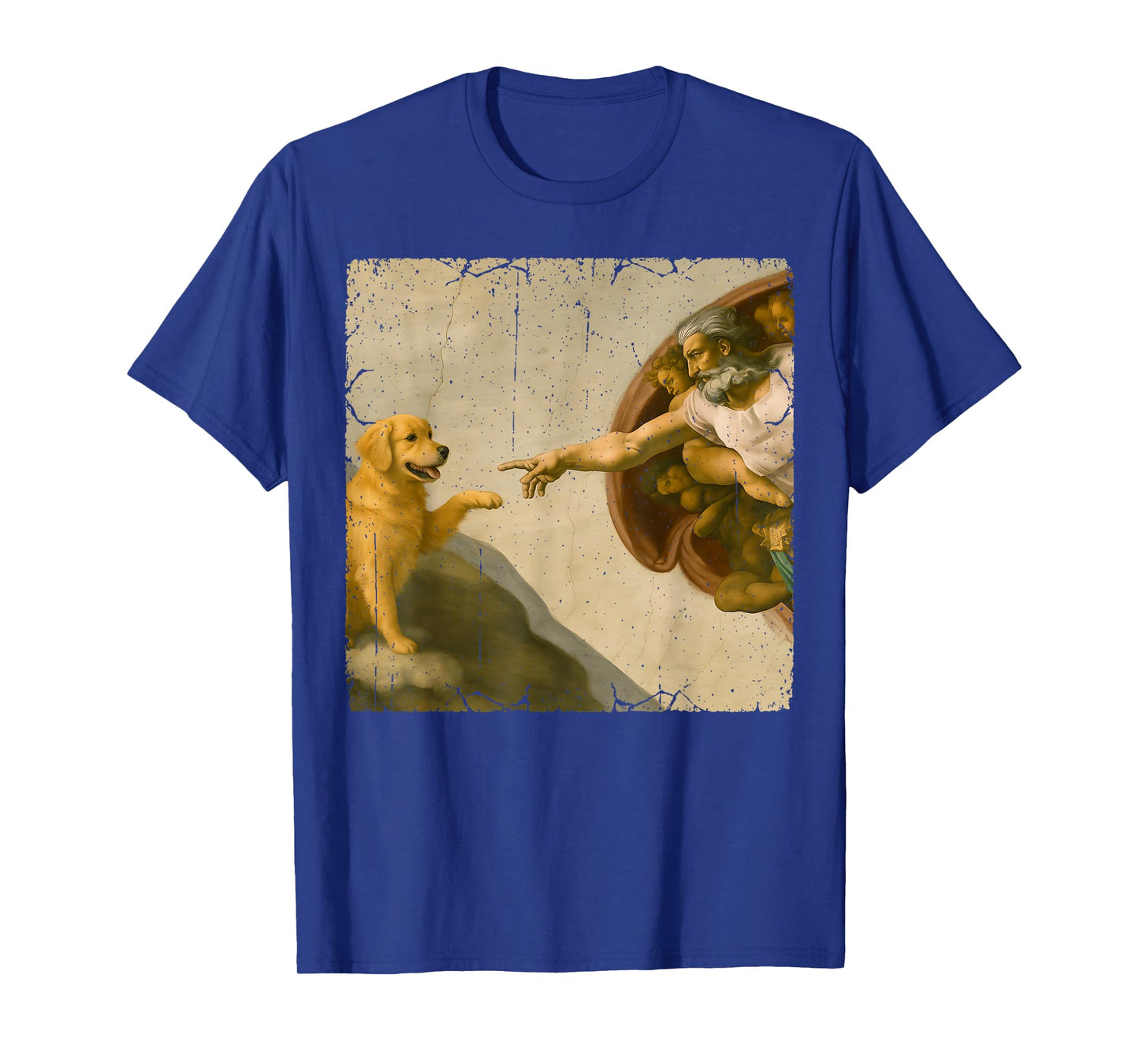 Golden Retriever God Creation of Adam Meme Funny Memes T-Shirt