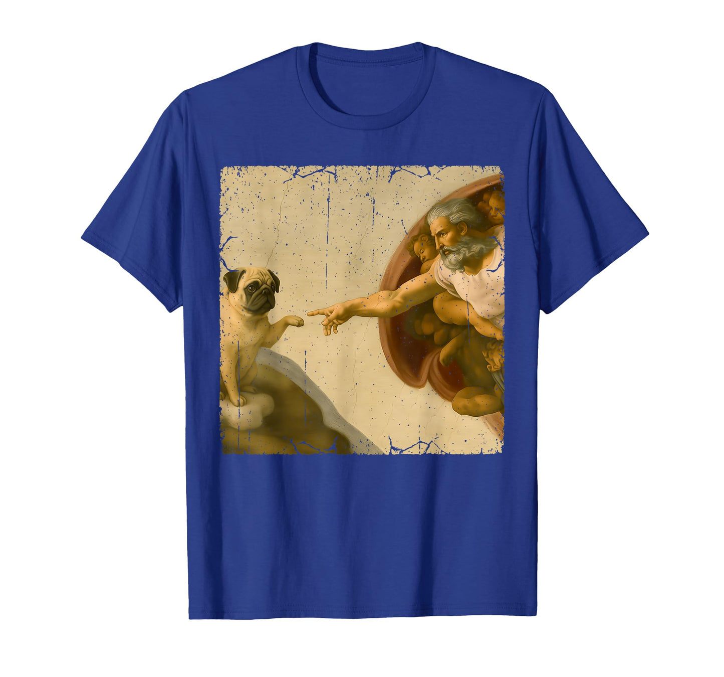 Pug Dog God Creation of Adam Meme Funny Memes T-Shirt