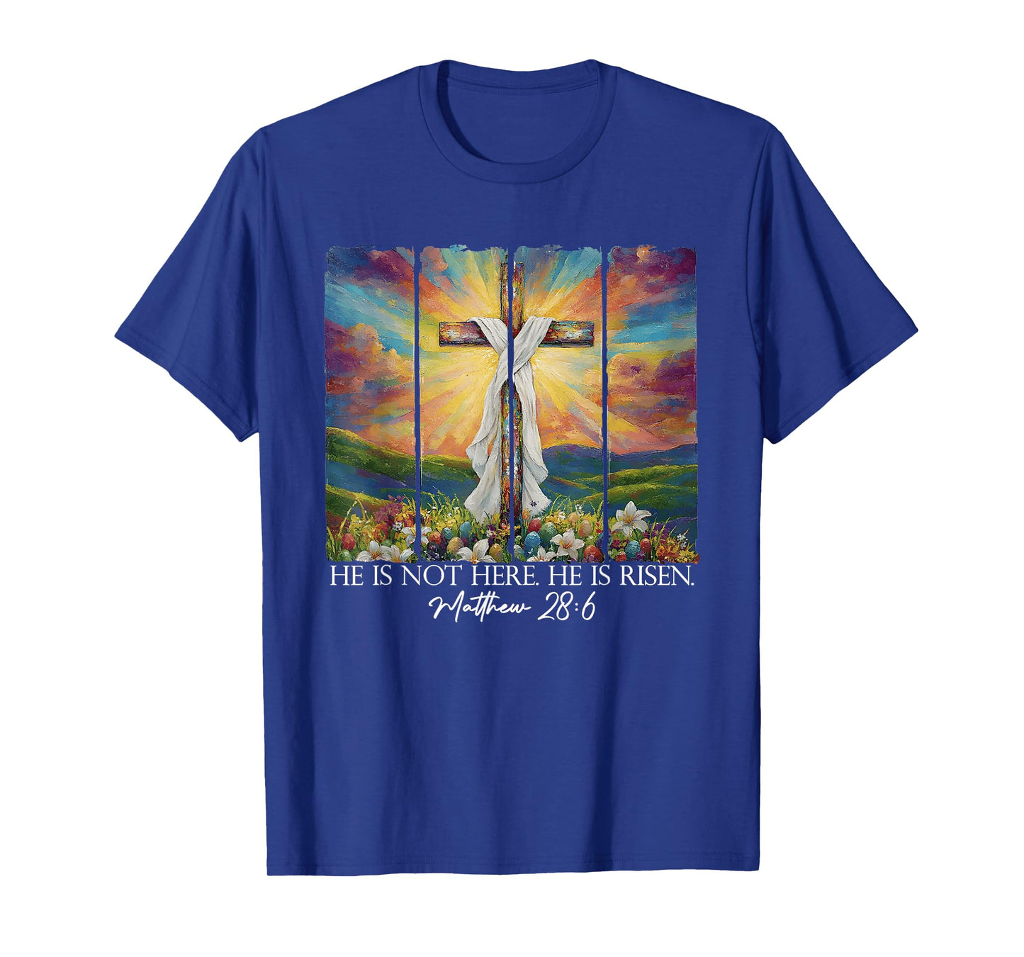 He Is Risen Christian Wildflower Happy Easter Women Girls T-Shirt