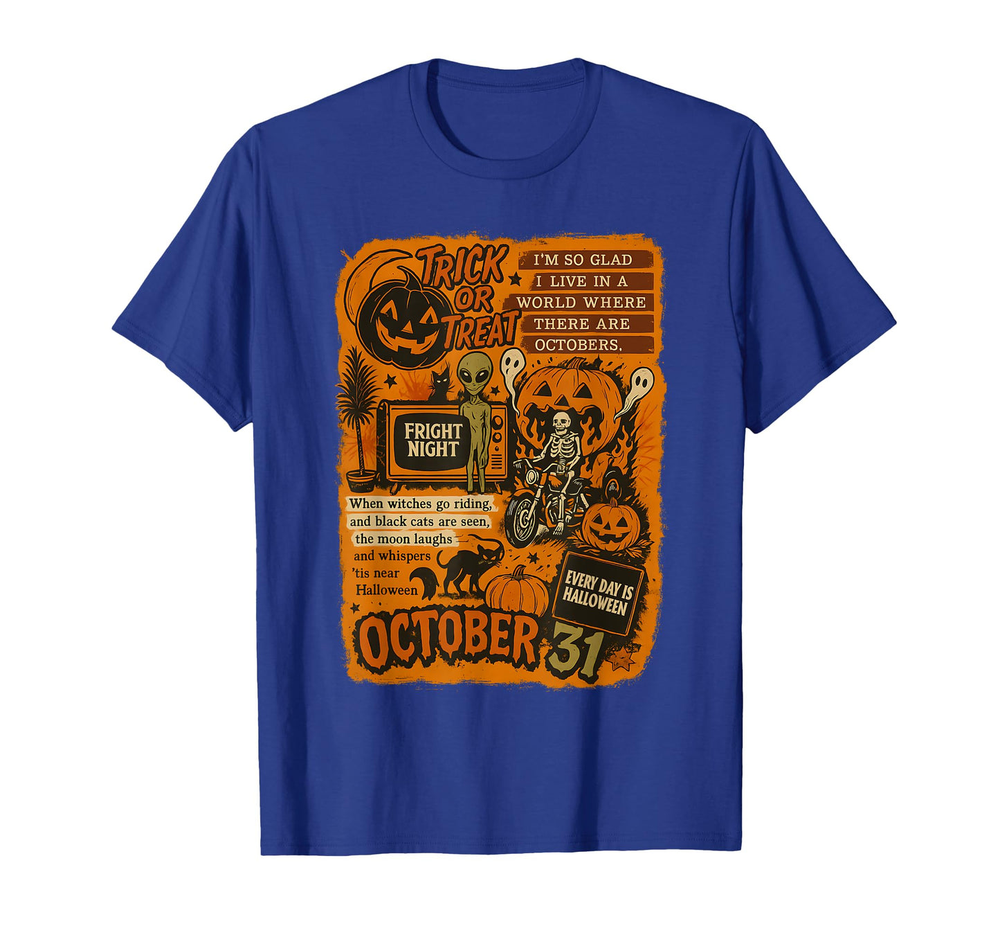 Vintage Halloween Art Quote Collage October 31 T-Shirt