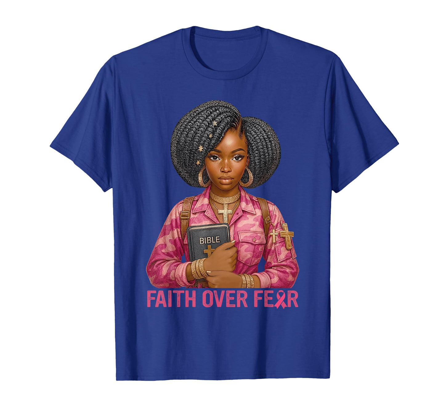 Choose Faith Over Fear Bible Cancer Awareness T-Shirt