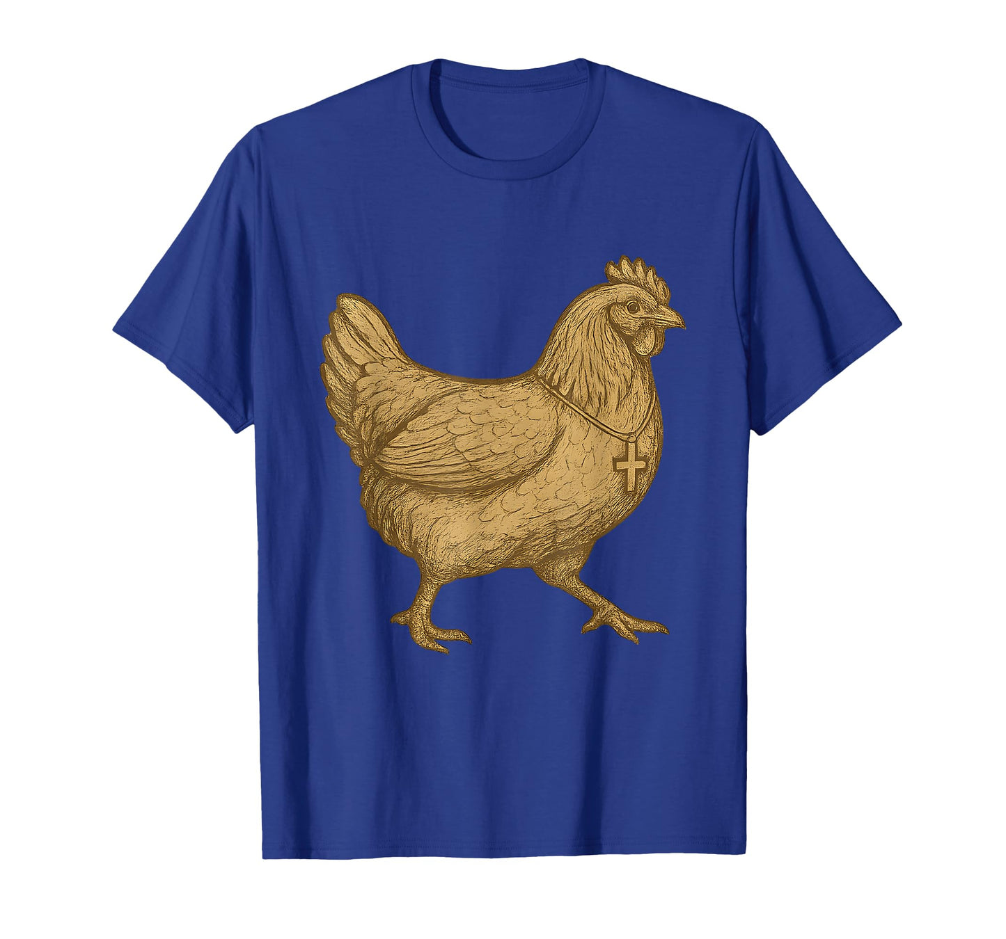 Vintage Christian Chicken Wearing Cross Farmer Faith Based T-Shirt