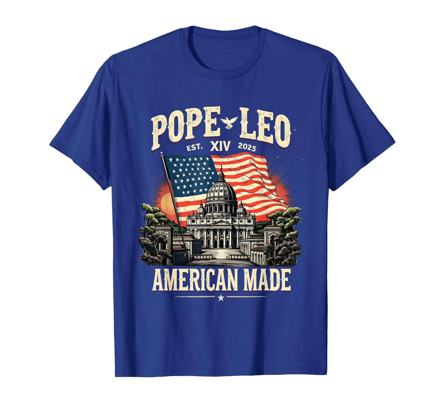 Pope Leo XIV 2025 USA Flag Dome Patriotic Heritage T-Shirt