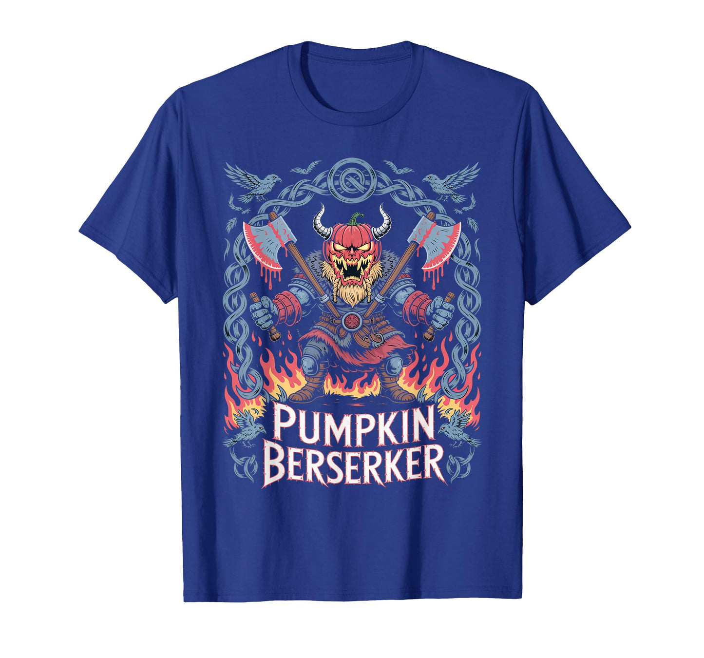 Norse Halloween Pumpkin Berserker Viking T-Shirt