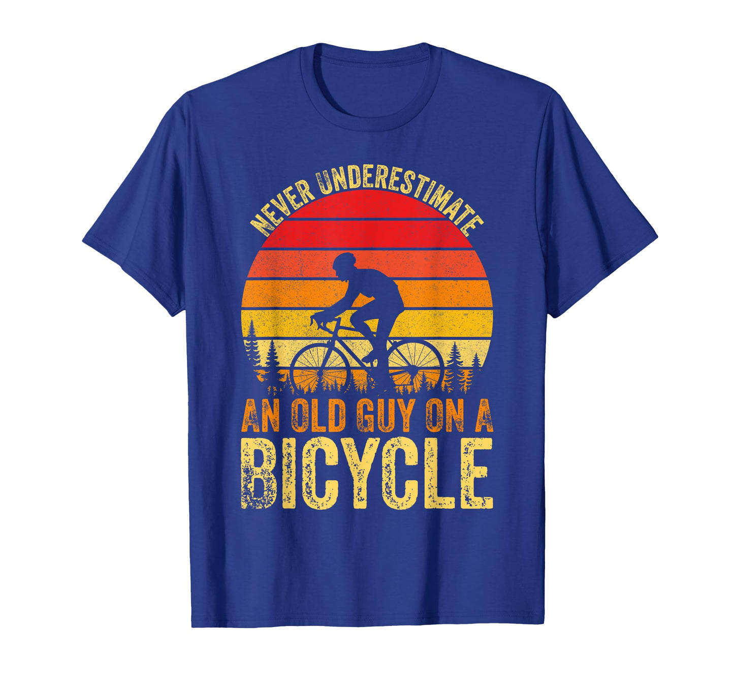 Never Underestimate An Old Guy On A Bicycle Vintage Cycling T-Shirt