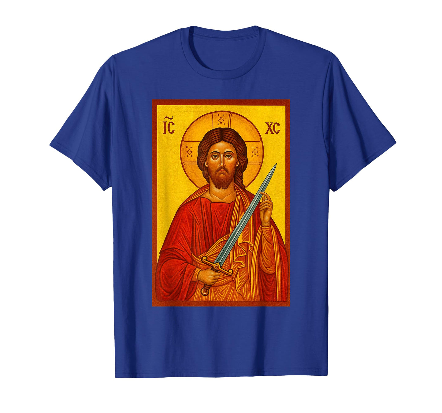 Jesus With A Sword - Christian Orthodox Icon T-Shirt