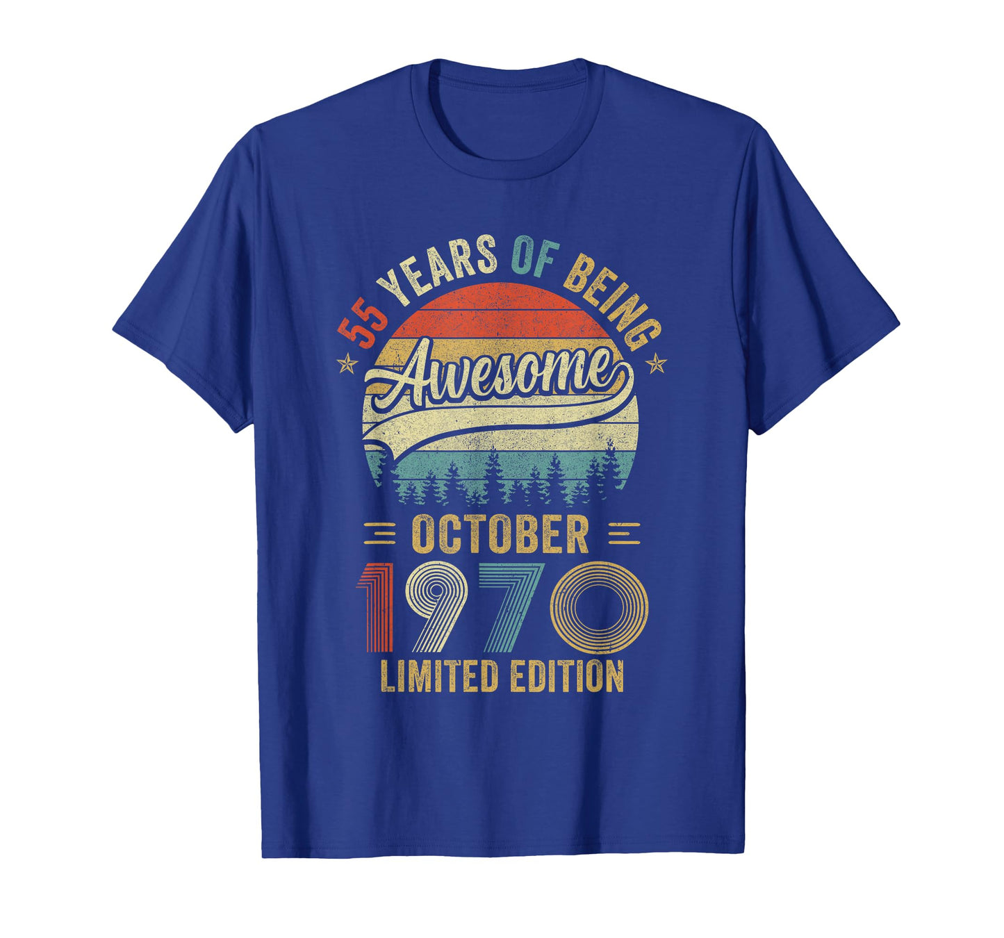 Vintage October 1970 Old 55Th Birthday Men Women T-Shirt