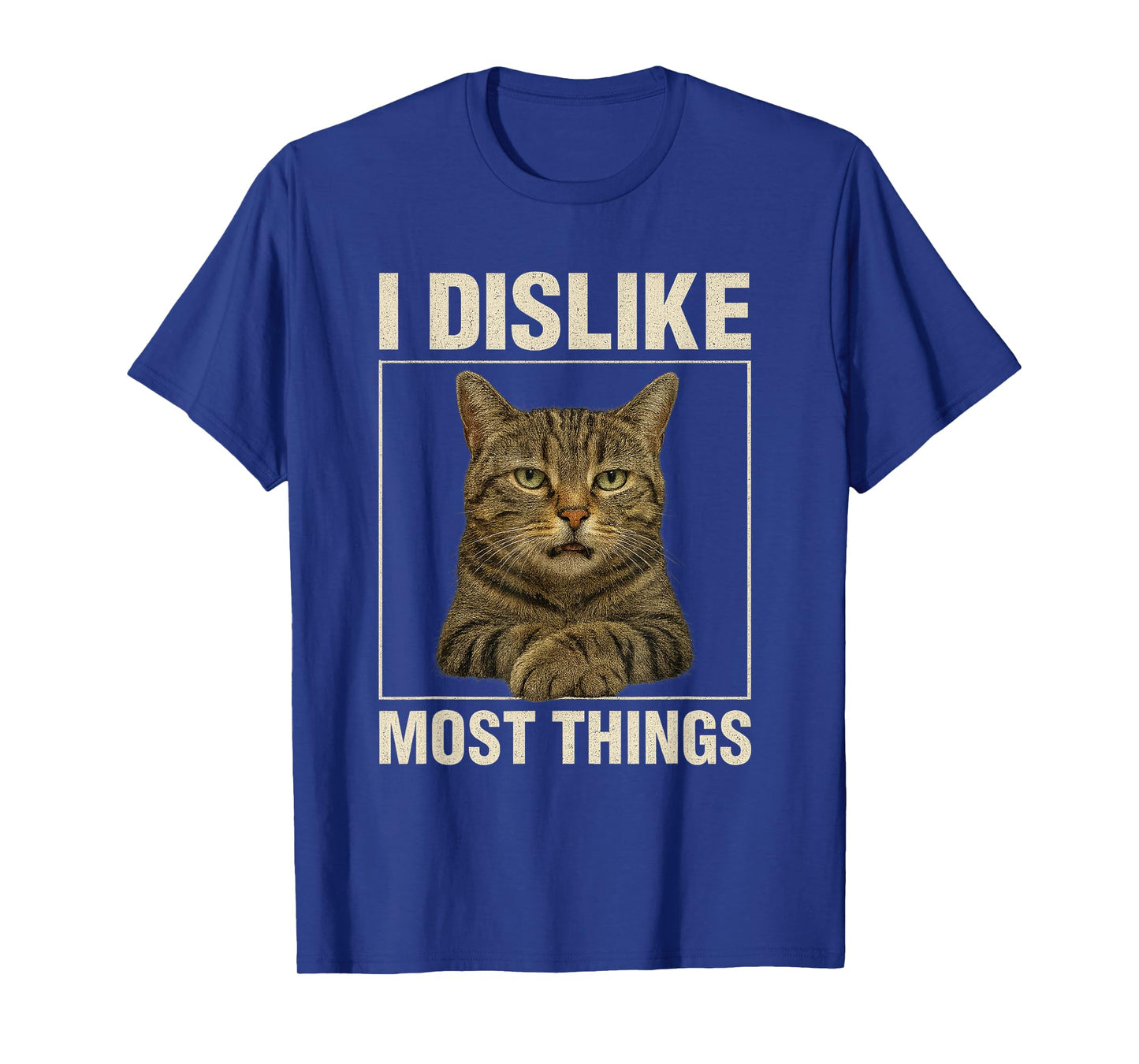 I Dislike Most Things Funny Cat Lover Adult Humor Meme Cat T-Shirt
