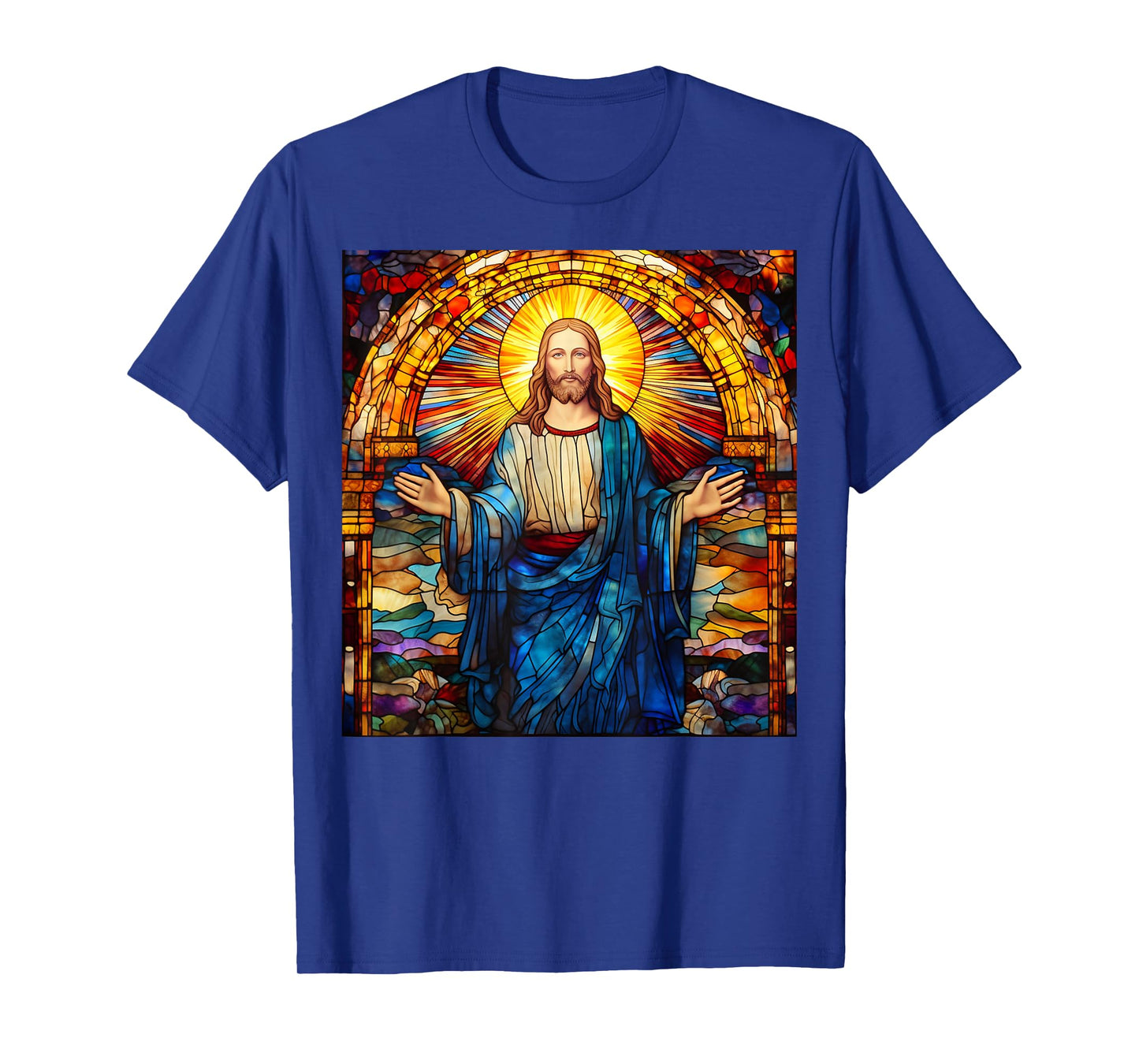 Jesus Christ Stained Glass Christian T-Shirt